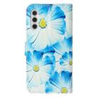 For Samsung Galaxy A26 5G Colored Drawing Marble Pattern Leather Phone Case(Blue Flower) - 3