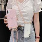 For iPhone 11 Pro Max Laser Shell Pattern Soft TPU Protective Case with Shoulder Strap(Pink) - 5
