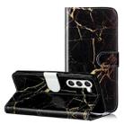 For Samsung Galaxy S25 5G Colored Drawing Marble Pattern Leather Phone Case(Black Gold Marble) - 1