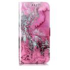 For Samsung Galaxy S25 5G Colored Drawing Marble Pattern Leather Phone Case(Pink Seawater) - 2