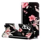For Samsung Galaxy S25+ 5G Colored Drawing Marble Pattern Leather Phone Case(Azalea) - 1