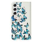 For Samsung Galaxy S25+ 5G Colored Drawing Marble Pattern Leather Phone Case(Little Blue Butterflies) - 3