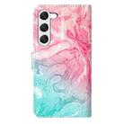 For Samsung Galaxy S25+ 5G Colored Drawing Marble Pattern Leather Phone Case(Pink Green Marble) - 3