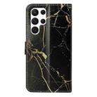 For Samsung Galaxy S25 Ultra 5G Colored Drawing Marble Pattern Leather Phone Case(Black Gold Marble) - 3