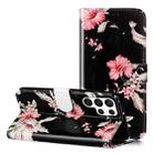 For Samsung Galaxy S25 Ultra 5G Colored Drawing Marble Pattern Leather Phone Case(Azalea) - 1