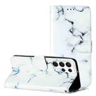 For Samsung Galaxy S25 Ultra 5G Colored Drawing Marble Pattern Leather Phone Case(White Marble) - 1