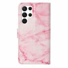 For Samsung Galaxy S25 Ultra 5G Colored Drawing Marble Pattern Leather Phone Case(Pink Marble) - 3