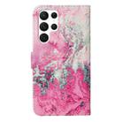 For Samsung Galaxy S25 Ultra 5G Colored Drawing Marble Pattern Leather Phone Case(Pink Seawater) - 3