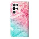 For Samsung Galaxy S25 Ultra 5G Colored Drawing Marble Pattern Leather Phone Case(Pink Green Marble) - 3