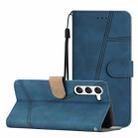 For Samsung Galaxy S25 5G Skin-feel Stitching Leather Phone Case(Blue) - 1