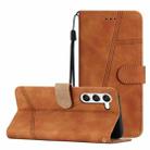 For Samsung Galaxy S25 5G Skin-feel Stitching Leather Phone Case(Brown) - 1