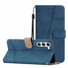 For Samsung Galaxy S25+ 5G Skin-feel Stitching Leather Phone Case(Blue) - 1