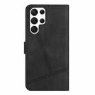 For Samsung Galaxy S25 Ultra 5G Skin-feel Stitching Leather Phone Case(Black) - 3