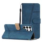 For Samsung Galaxy S25 Ultra 5G Skin-feel Stitching Leather Phone Case(Blue) - 1
