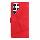 For Samsung Galaxy S25 Ultra 5G Skin-feel Stitching Leather Phone Case(Red) - 3