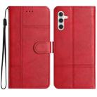For Samsung Galaxy A16 4G / 5G Cowhide Texture Stitching Leather Phone Case(Red) - 1