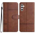 For Samsung Galaxy A26 5G Cowhide Texture Stitching Leather Phone Case(Coffee) - 1