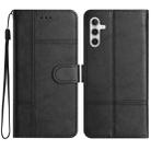 For Samsung Galaxy A56 5G Cowhide Texture Stitching Leather Phone Case(Black) - 1