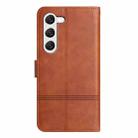 For Samsung Galaxy S25 5G Cowhide Texture Stitching Leather Phone Case(Brown) - 3