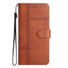 For Samsung Galaxy S25+ 5G Cowhide Texture Stitching Leather Phone Case(Brown) - 2