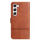 For Samsung Galaxy S25+ 5G Cowhide Texture Stitching Leather Phone Case(Brown) - 3