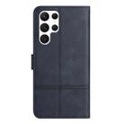 For Samsung Galaxy S25 Ultra 5G Cowhide Texture Stitching Leather Phone Case(Dark Blue) - 3