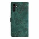 For Samsung Galaxy A56 5G Skin-feel Embossed Butterfly Leather Phone Case(Green) - 3