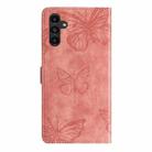 For Samsung Galaxy A16 4G / 5G Skin-feel Embossed Butterfly Leather Phone Case(Pink) - 3