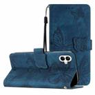 For Samsung Galaxy A06 4G Skin-feel Embossed Butterfly Leather Phone Case(Blue) - 1