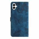 For Samsung Galaxy A06 4G Skin-feel Embossed Butterfly Leather Phone Case(Blue) - 3