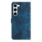 For Samsung Galaxy S25 5G Skin-feel Embossed Butterfly Leather Phone Case(Blue) - 3