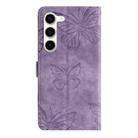 For Samsung Galaxy S25+ 5G Skin-feel Embossed Butterfly Leather Phone Case(Purple) - 3