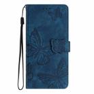 For Samsung Galaxy S25 Ultra 5G Skin-feel Embossed Butterfly Leather Phone Case(Blue) - 2