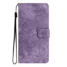 For Samsung Galaxy S25 Ultra 5G Skin-feel Embossed Butterfly Leather Phone Case(Purple) - 2