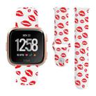 For Fitbit Versa 2 / Lite 22mm Reverse Buckle Printed Silicone Watch Band(Red Lips) - 1