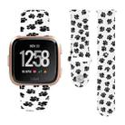 For Fitbit Versa 2 / Lite 22mm Reverse Buckle Printed Silicone Watch Band(Paw Print On White) - 1