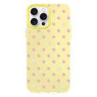 For iPhone 16 Pro Max Skin Feeling Jelly TPU Hybrid PC Phone Case(Polka Dot Yellow) - 1