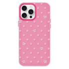 For iPhone 16 Pro Max Skin Feeling Jelly TPU Hybrid PC Phone Case(Polka Dot Rose Red) - 1