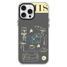 For iPhone 16 Pro Max Skin Feeling Jelly TPU Hybrid PC Phone Case(Shop Line Draft Black) - 1