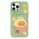 For iPhone 16 Pro Max Skin Feeling Jelly TPU Hybrid PC Phone Case(Pineapple Capybara Green) - 1