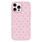 For iPhone 16 Pro Skin Feeling Jelly TPU Hybrid PC Phone Case(Polka Dot Pink) - 1