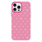 For iPhone 16 Pro Skin Feeling Jelly TPU Hybrid PC Phone Case(Polka Dot Rose Red) - 1