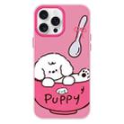 For iPhone 16 Pro Skin Feeling Jelly TPU Hybrid PC Phone Case(A Bowl of Puppy Pink) - 1