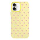 For iPhone 16 Plus Skin Feeling Jelly TPU Hybrid PC Phone Case(Polka Dot Yellow) - 1