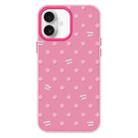 For iPhone 16 Plus Skin Feeling Jelly TPU Hybrid PC Phone Case(Polka Dot Rose Red) - 1