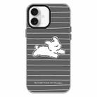 For iPhone 16 Plus Skin Feeling Jelly TPU Hybrid PC Phone Case(Running Puppy Black) - 1