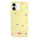 For iPhone 16 Plus Skin Feeling Jelly TPU Hybrid PC Phone Case(Color Love Yellow) - 1