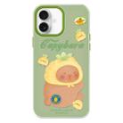 For iPhone 16 Plus Skin Feeling Jelly TPU Hybrid PC Phone Case(Pineapple Capybara Green) - 1