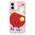 For iPhone 16 Skin Feeling Jelly TPU Hybrid PC Phone Case(Spin Table Tennis Pink) - 1