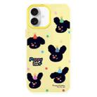 For iPhone 16 Skin Feeling Jelly TPU Hybrid PC Phone Case(Puppy Hat Yellow) - 1